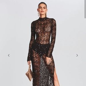 ALEXA SEQUIN OPEN CROCHET DRESS Size XS/SM